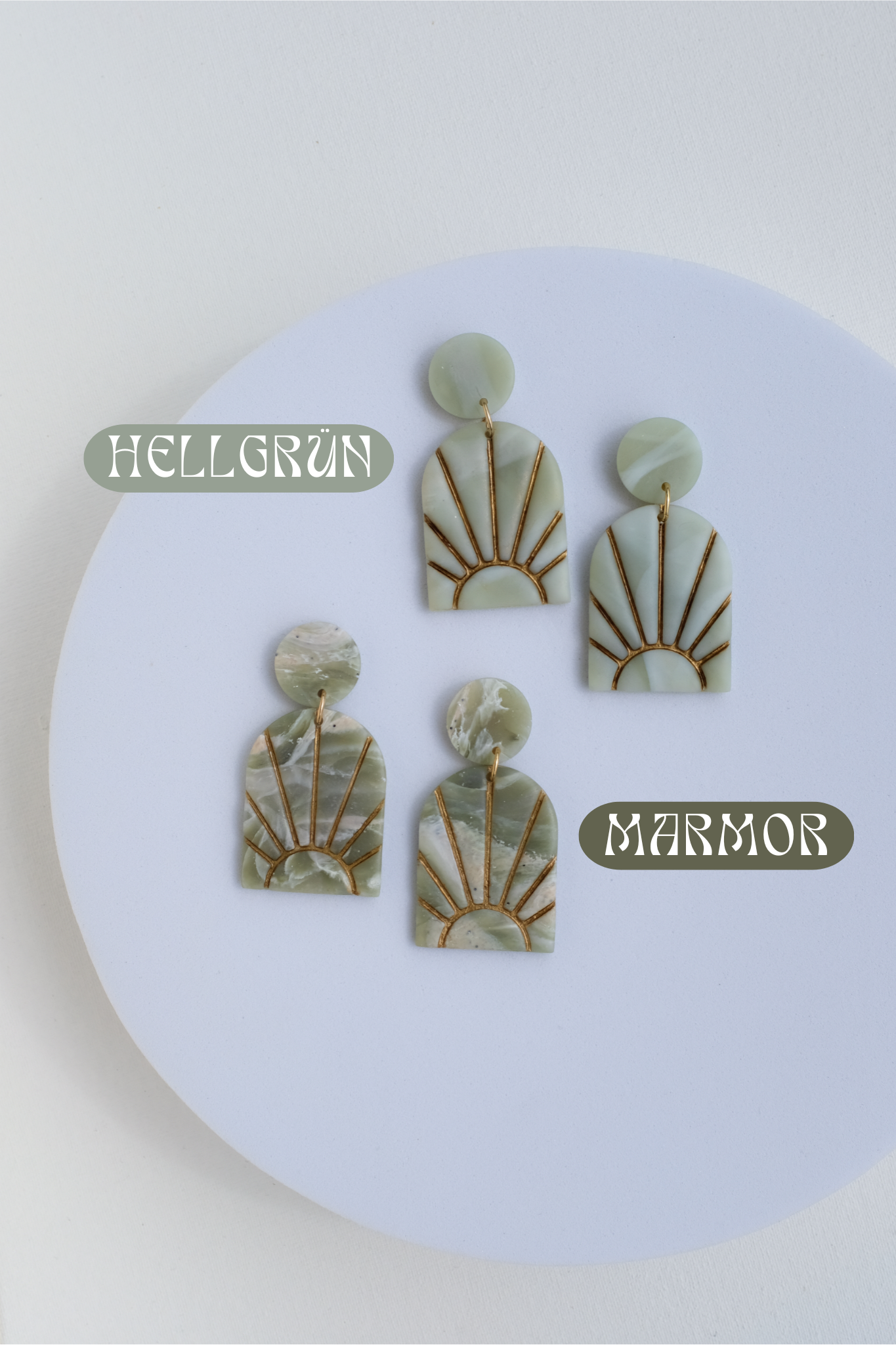 Kleine "Rising" Marmorierte Ohrringe mit Golddetail - Einzigartige von StudioSiroh. Jetzt online bestellen!